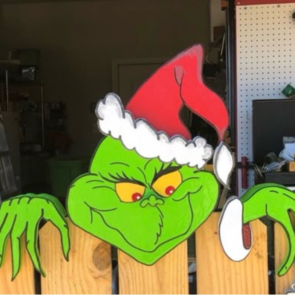 Festive Green and Red Grinch Holiday Decoration